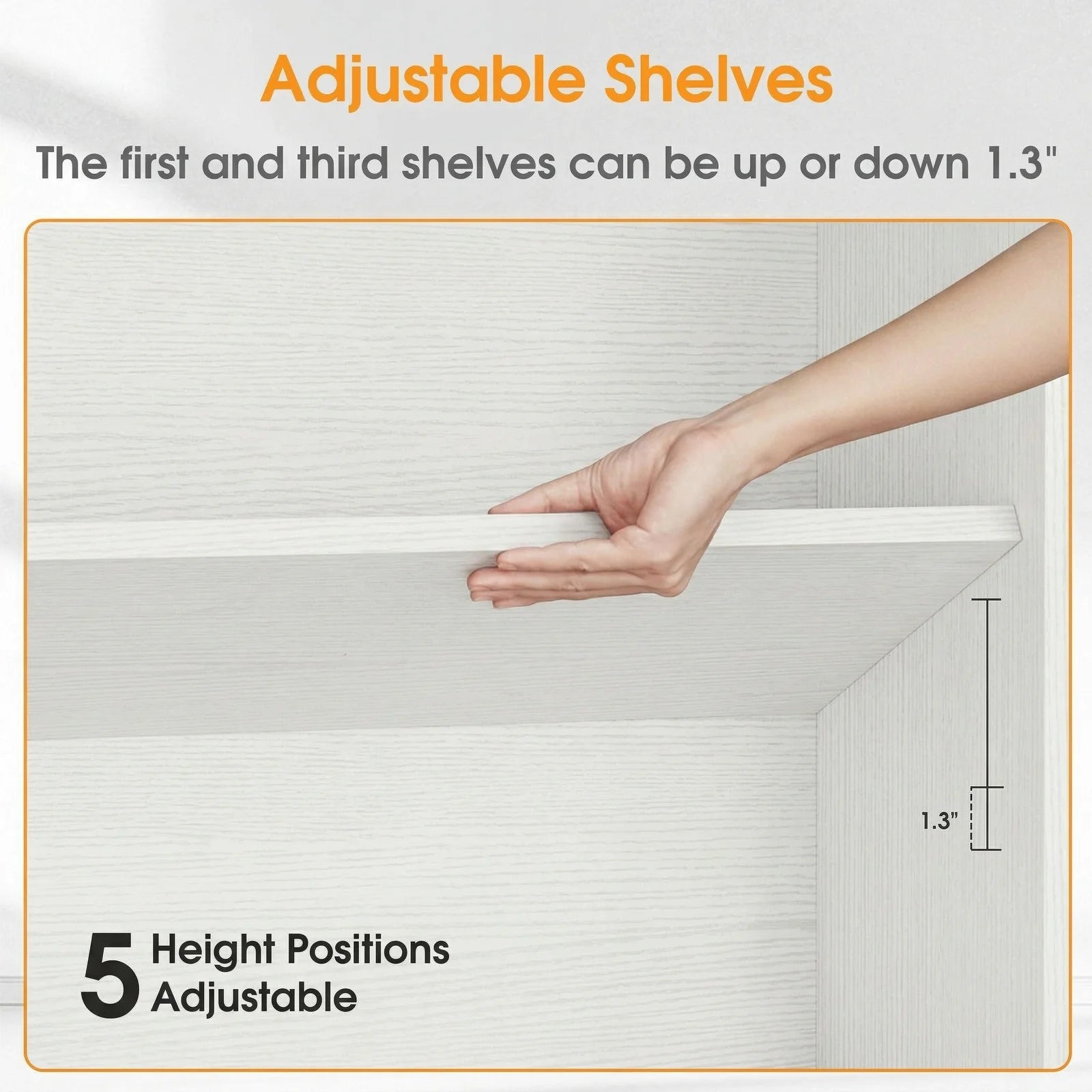MCQ 5 Tier Wooden Bookshelf