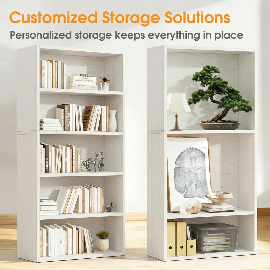 MCQ 5 Tier Wooden Bookshelf