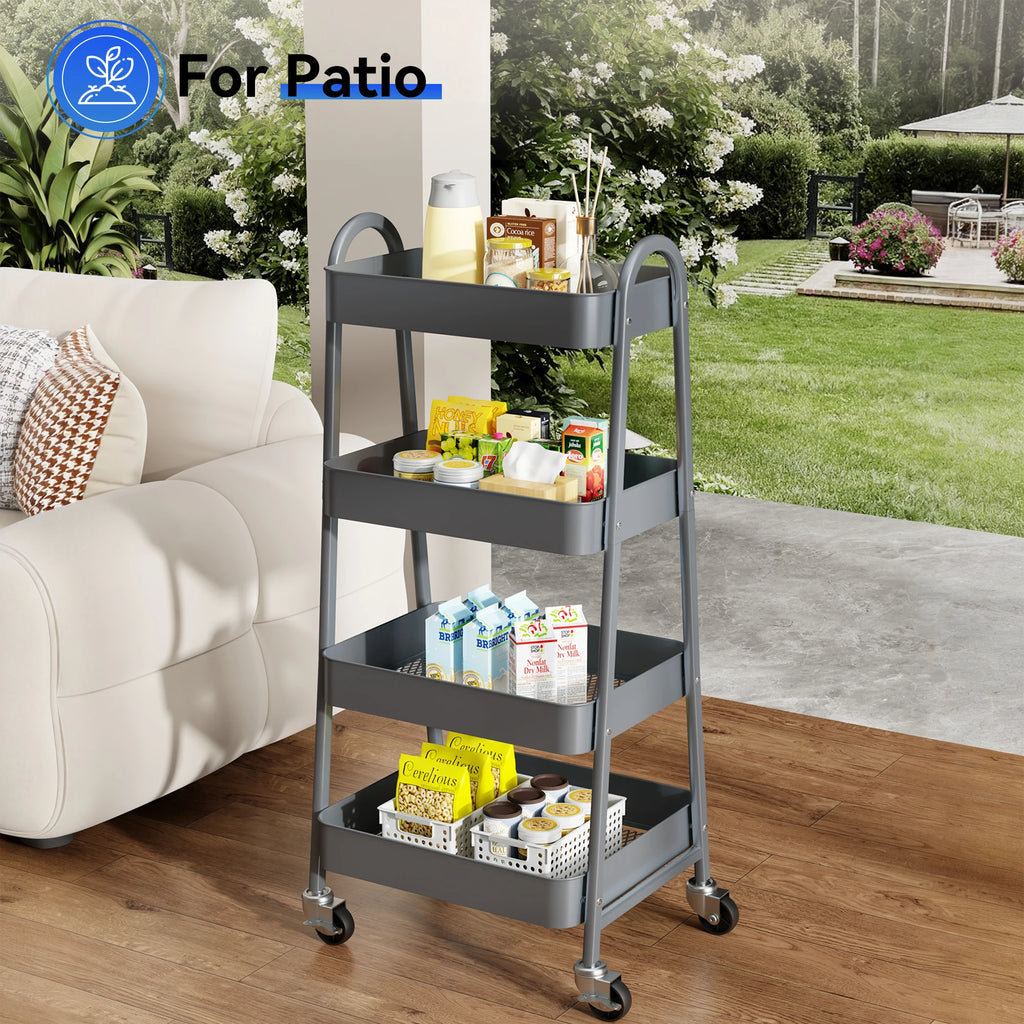 JHK 4 Tier Metal Storage Kitchen Cart