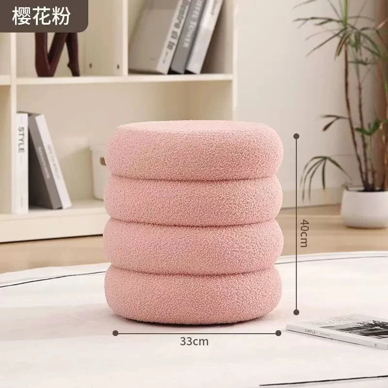 Lamb Fleece Makeup Stool