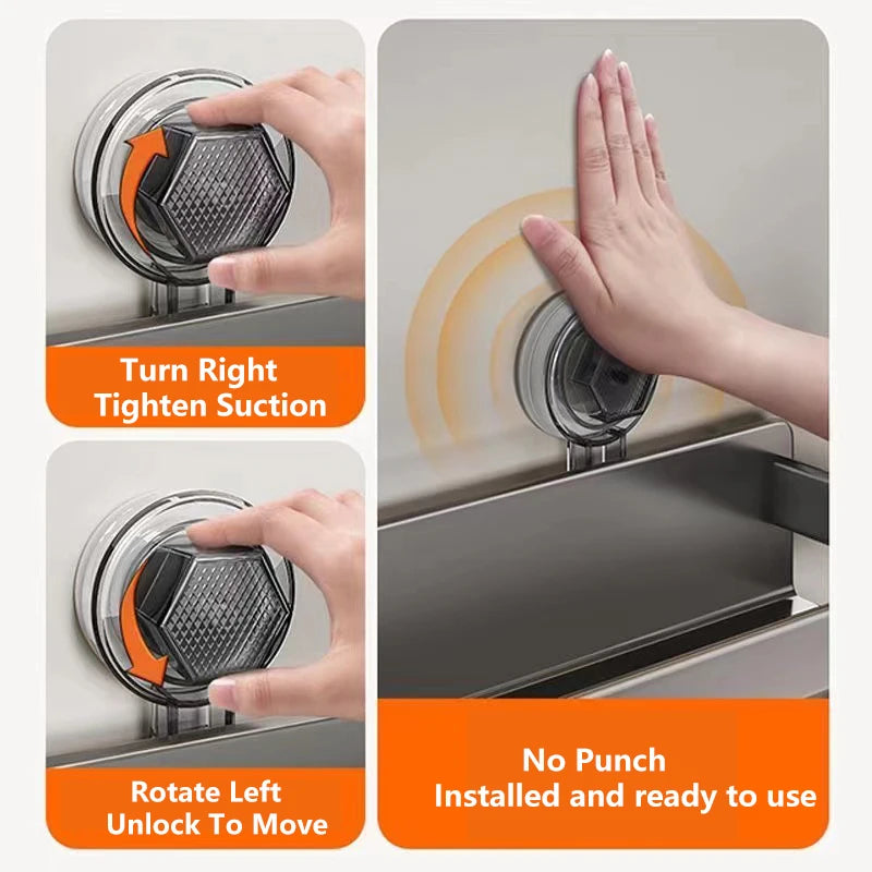 Wall-mounted Bathroom Shlef Suction Cup Shower Shelves