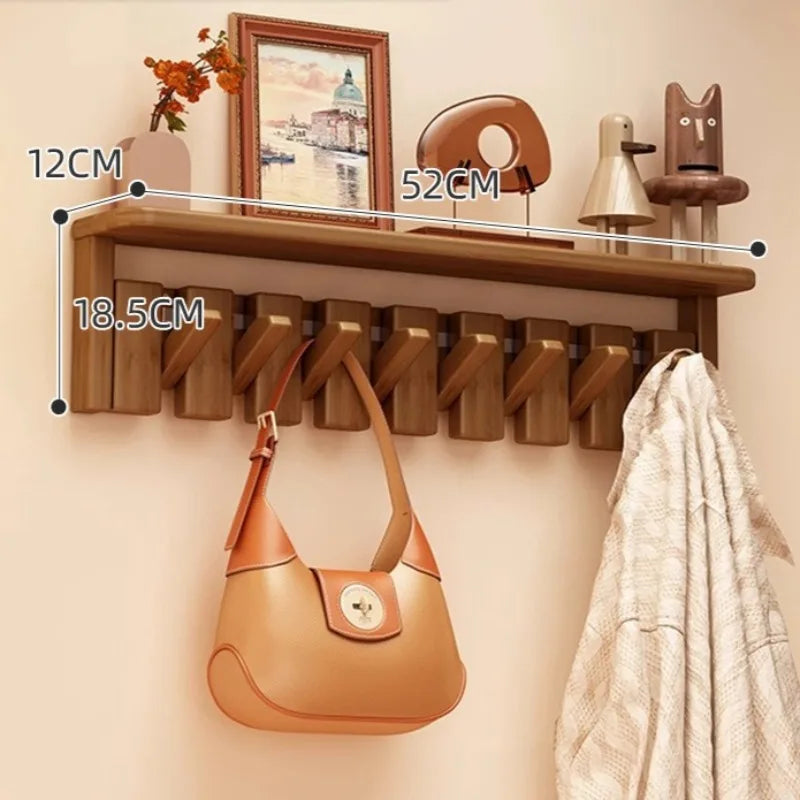 Piano Key Wall Mounted Wooden Wall Coat Rack