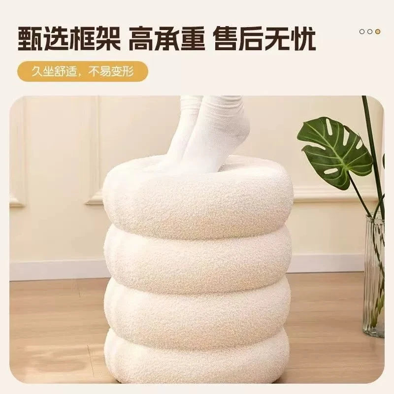 Lamb Fleece Makeup Stool