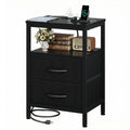JHK 2 Fabric Drawers Night Stand