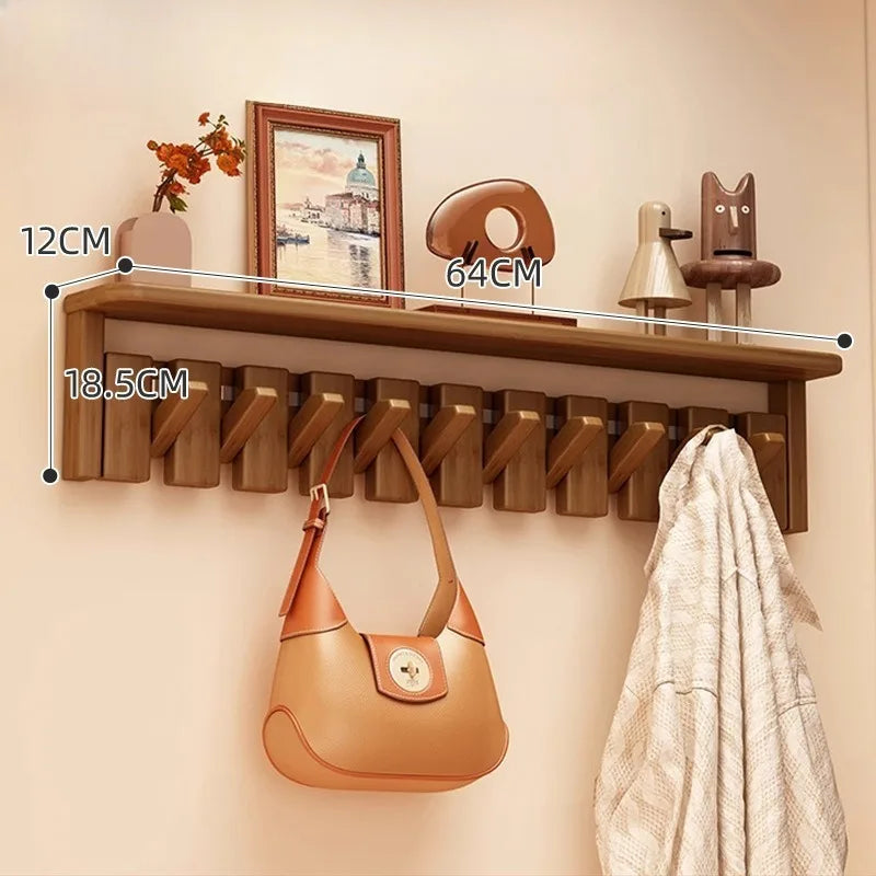 Piano Key Wall Mounted Wooden Wall Coat Rack
