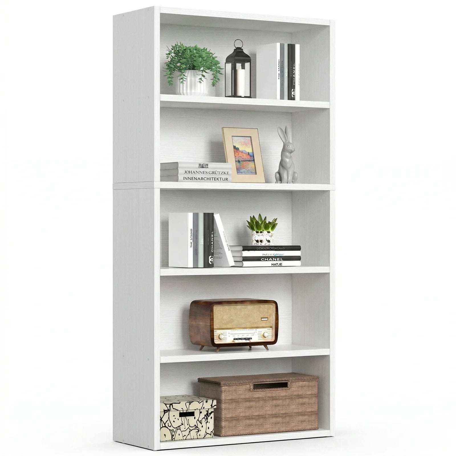 MCQ 5 Tier Wooden Bookshelf