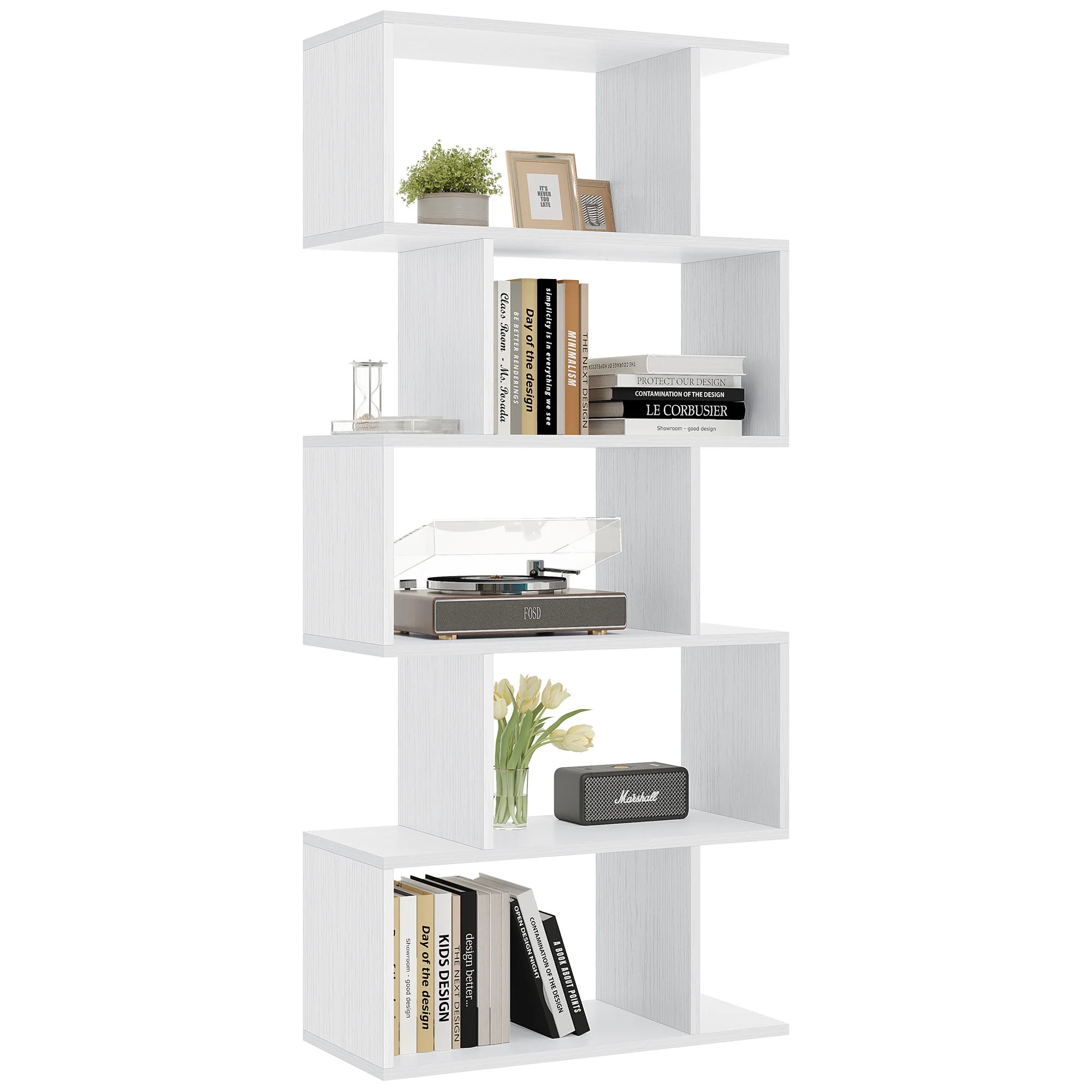 62IN Geometric Bookcase