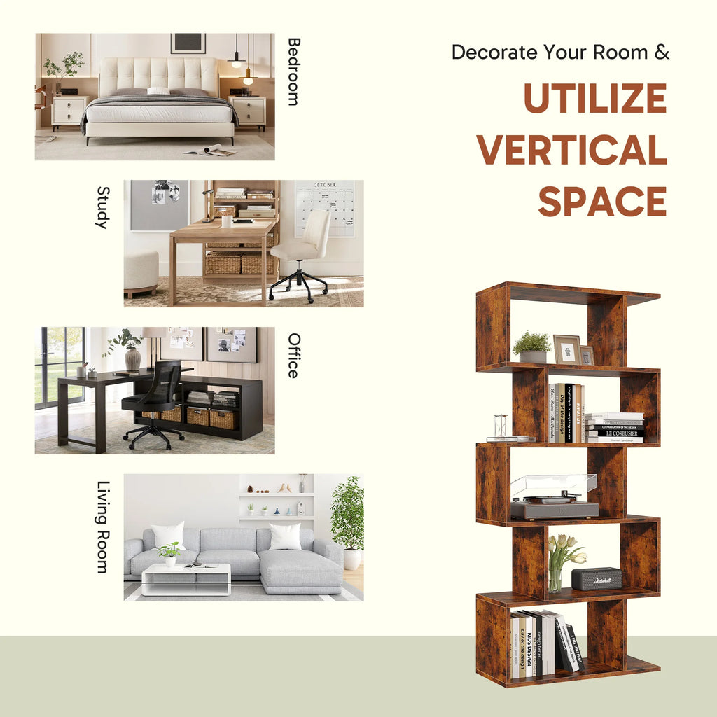 62IN Geometric Bookcase