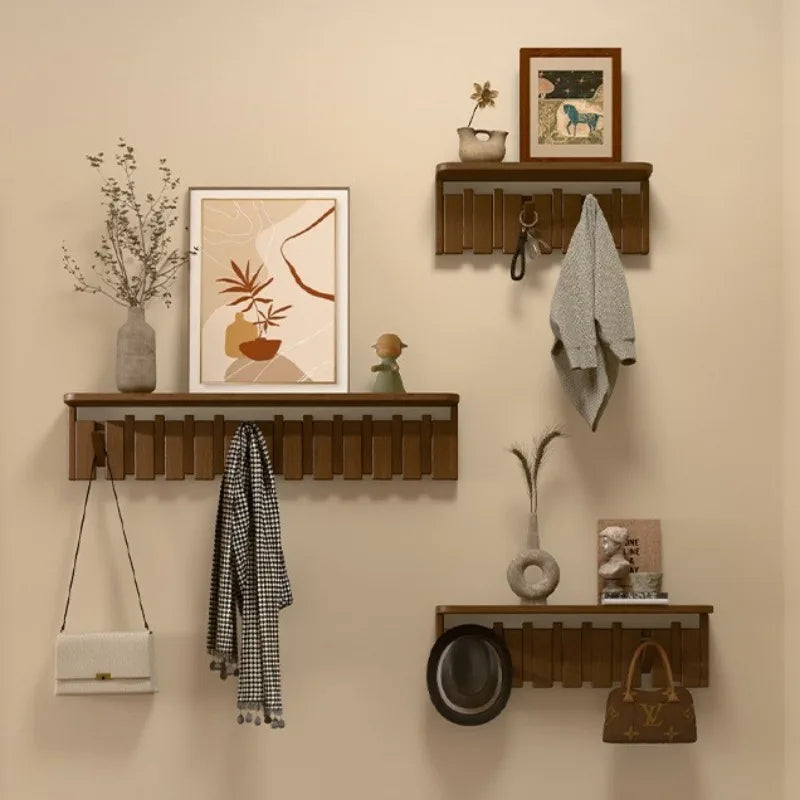 Piano Key Wall Mounted Wooden Wall Coat Rack