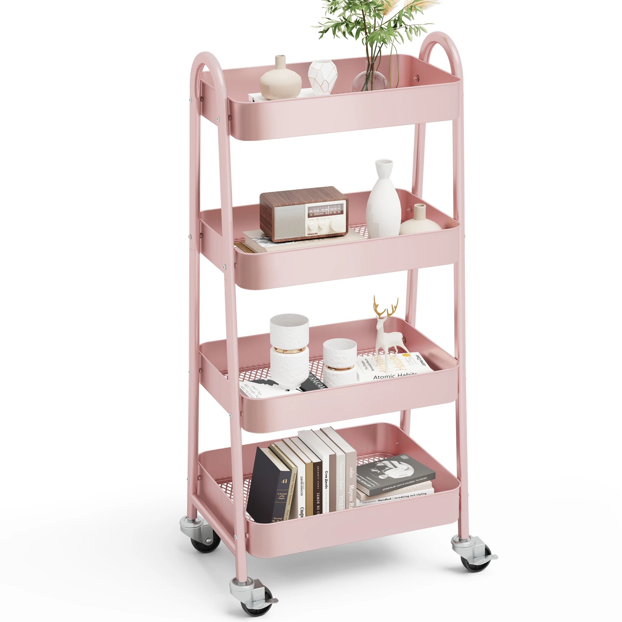 JHK 4 Tier Metal Storage Kitchen Cart