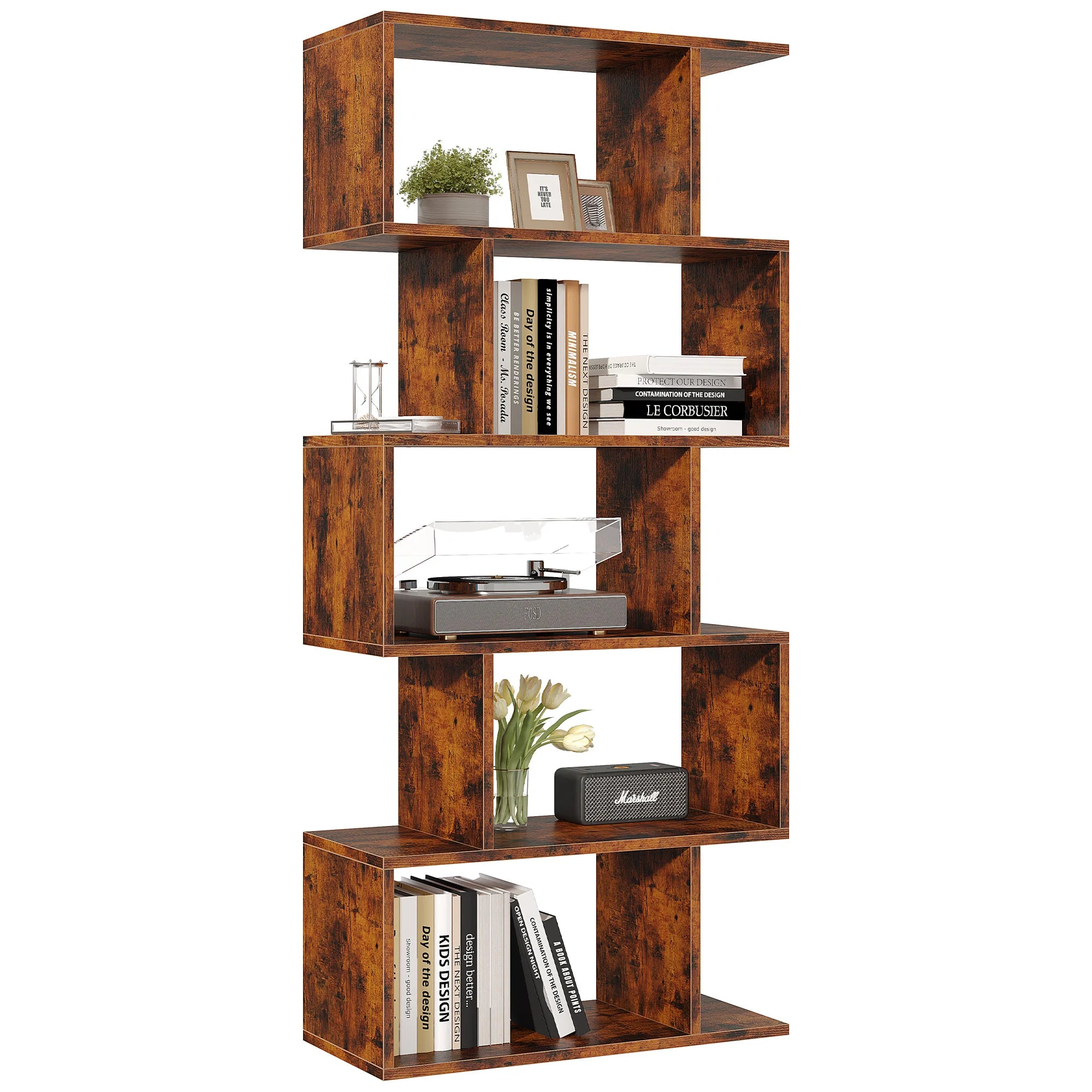 62IN Geometric Bookcase
