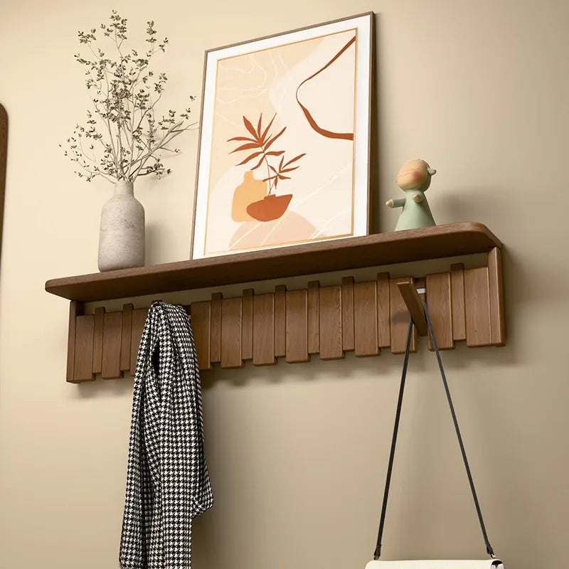 Piano Key Wall Mounted Wooden Wall Coat Rack