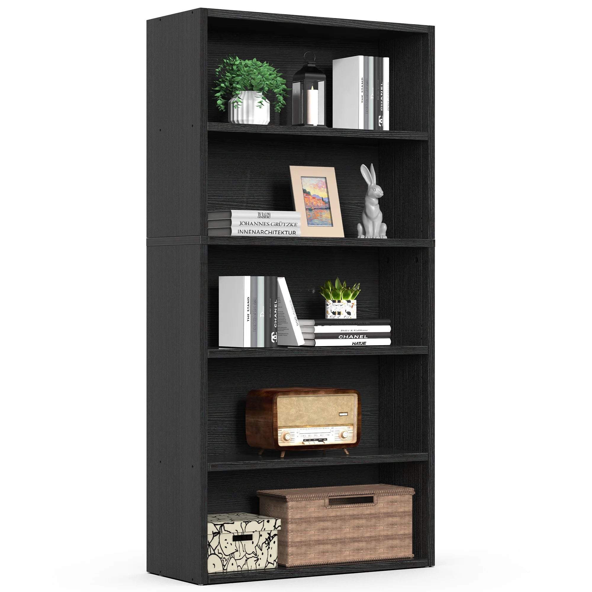 MCQ 5 Tier Wooden Bookshelf