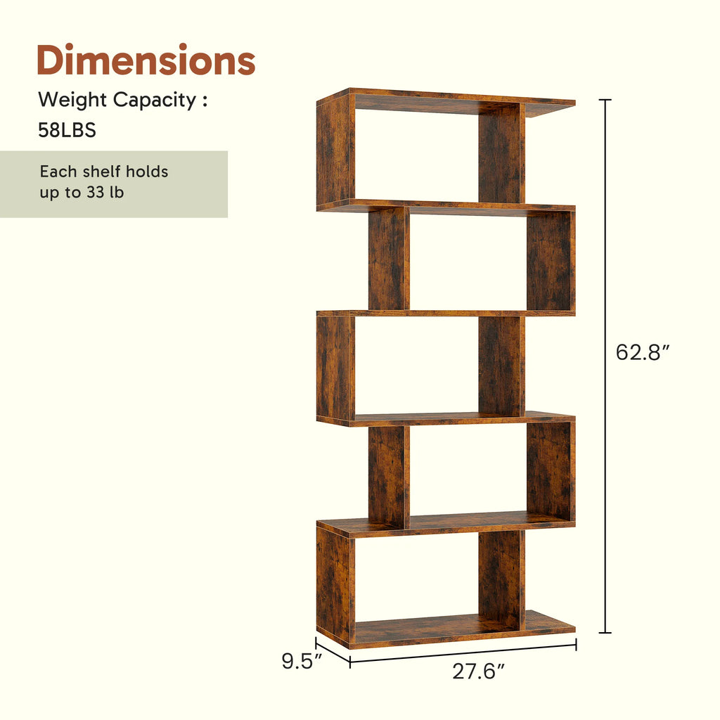 62IN Geometric Bookcase