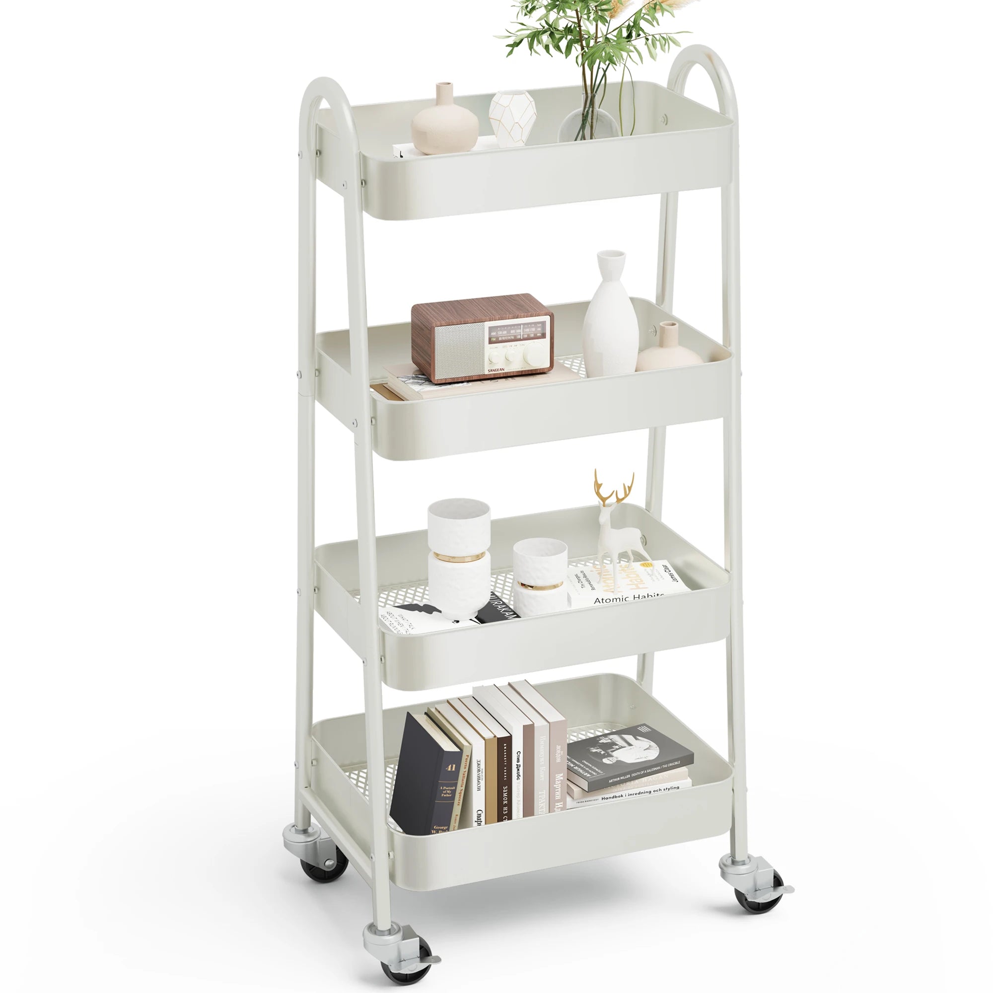 JHK 4 Tier Metal Storage Kitchen Cart