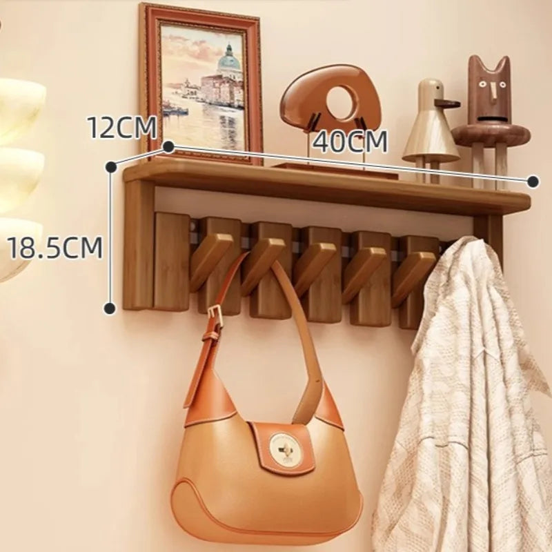 Piano Key Wall Mounted Wooden Wall Coat Rack