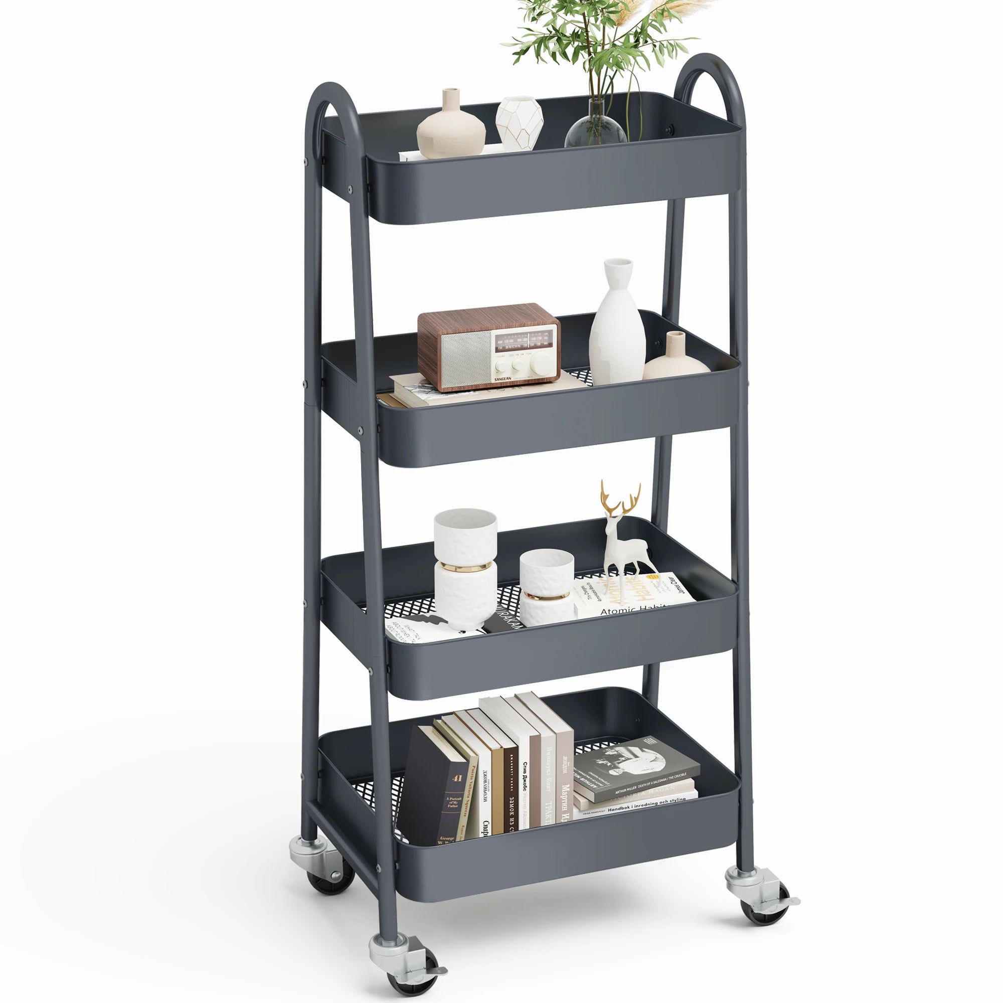 JHK 4 Tier Metal Storage Kitchen Cart