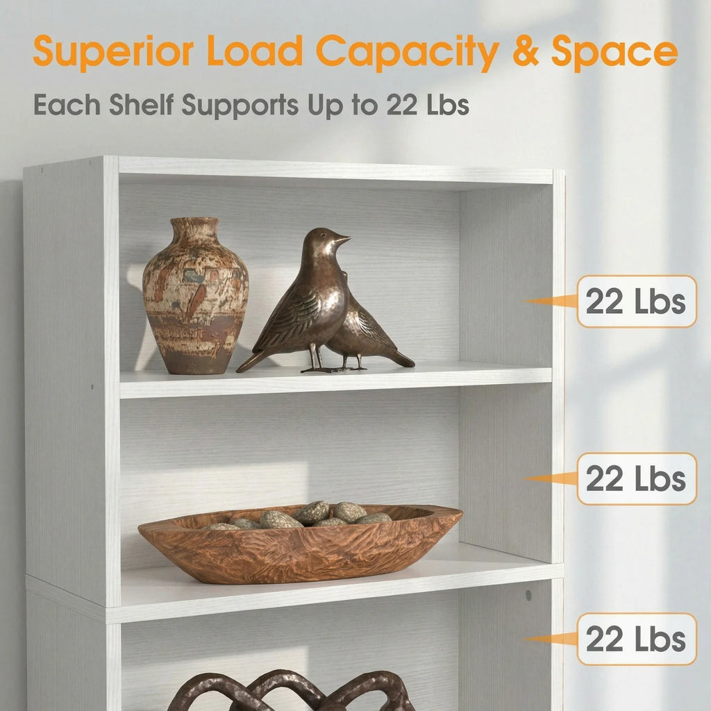 MCQ 5 Tier Wooden Bookshelf