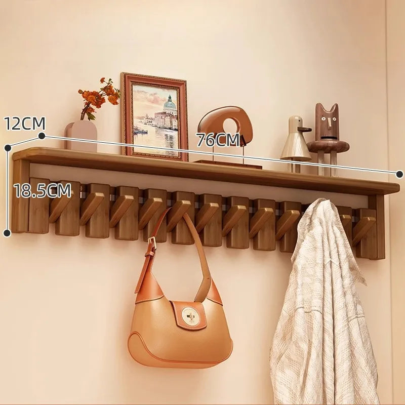 Piano Key Wall Mounted Wooden Wall Coat Rack